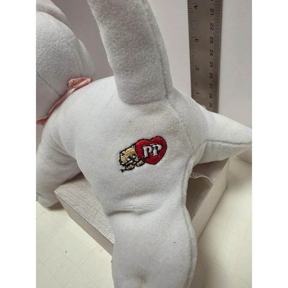 vintage 1980s Tonka Pound‎ Purries cat plush toy white fur, pink ears kitty